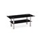 Contemporary Home Living 39.25" Black and Silver Tempered Glass Coffee Table